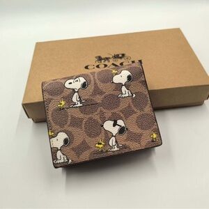 NWT IN BOX Coach x Peanuts Snoopy & Woodstock Wallet